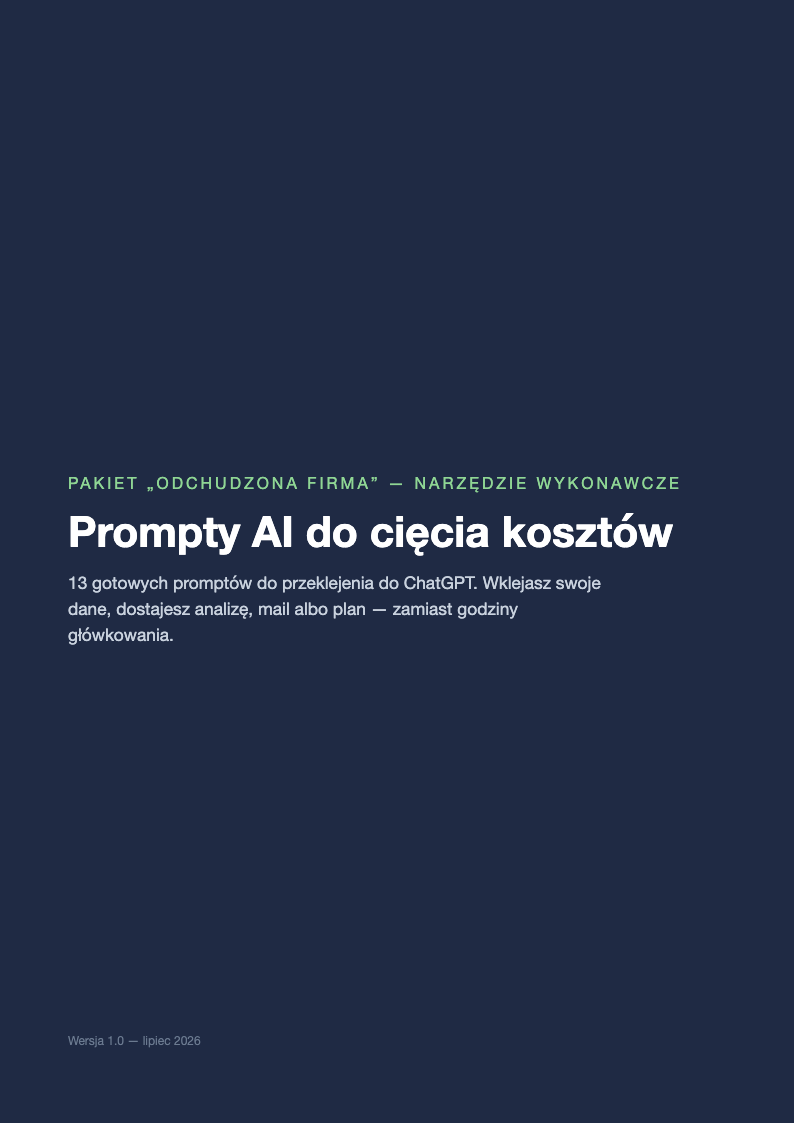 Okładka zbioru 13 promptów AI do cięcia kosztów